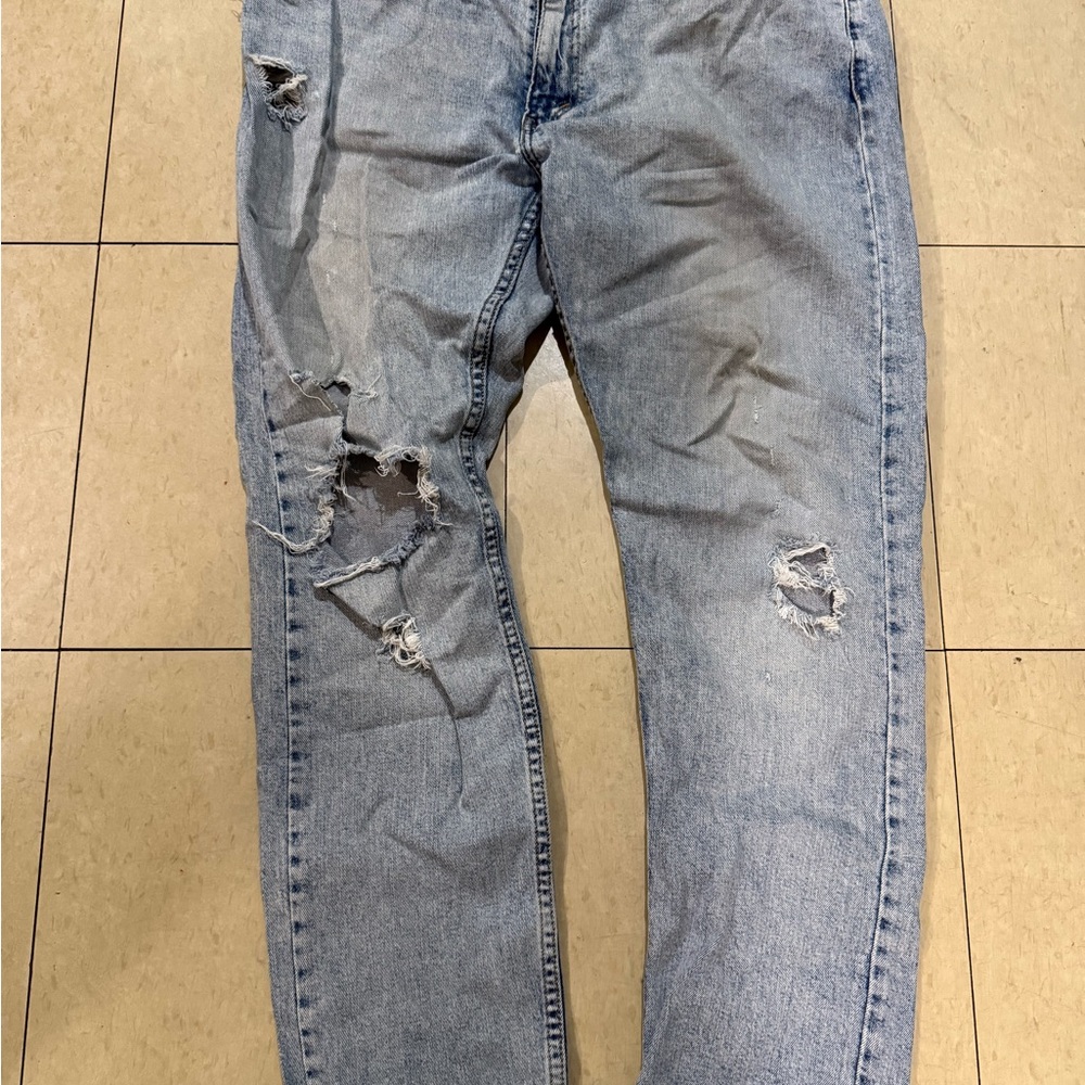 Men's Levi 512 Distressed Blue Denim Jeans Size 38 30